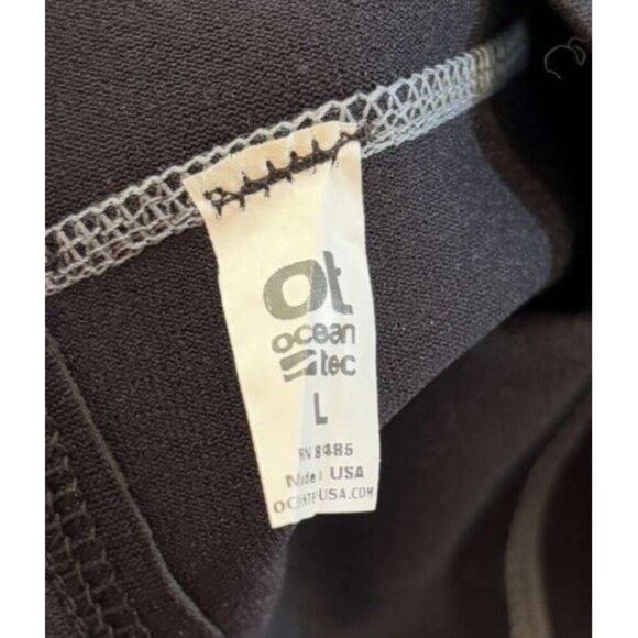 Overtons Ocean Tec Black Long Sleeve Rash Guard Neoprene Wetsuit Shirt L - Picture 5 of 5